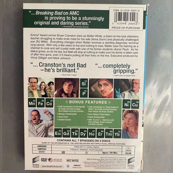 BREAKING BAD Season 1 DVD Set - Picture 2 of 2